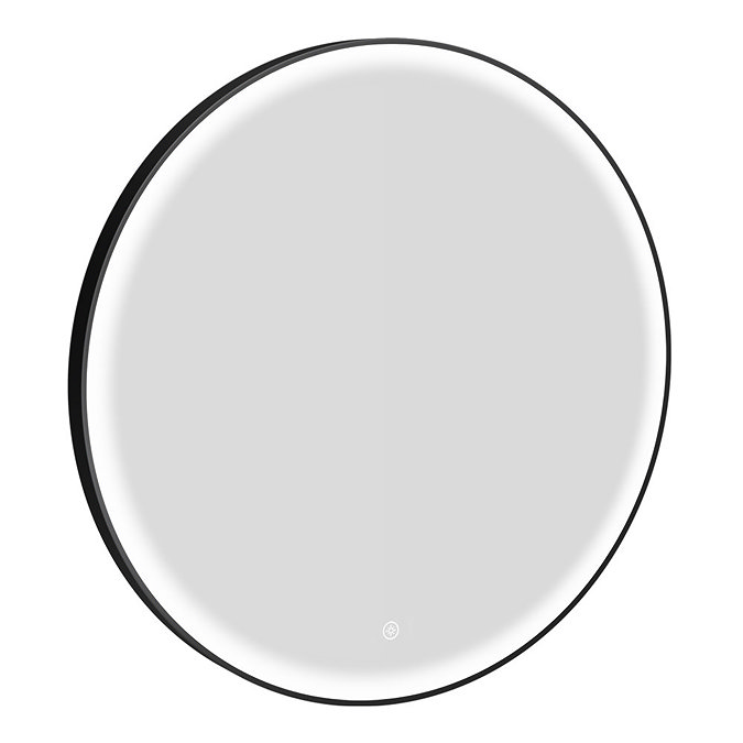 Huxley Matt Black Round 700mm LED Mirror with Anti-Fog, Touch Control & Colour Changing Light