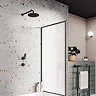 Huxley Matt Black Round Thermostatic Shower Pack with Concealed Valve + Head