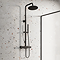 Huxley Matt Black Round Thermostatic Shower with Knurled Detailing