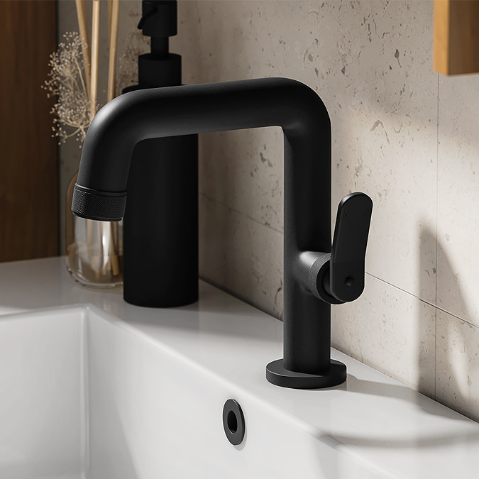 Huxley Matt Black Mono Basin Mixer Tap