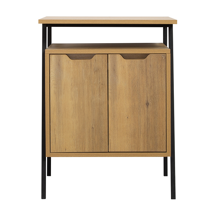 Huxley Oak & Matt Black 600mm Countertop Vanity Unit