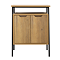 Huxley Oak & Matt Black 600mm Countertop Vanity Unit