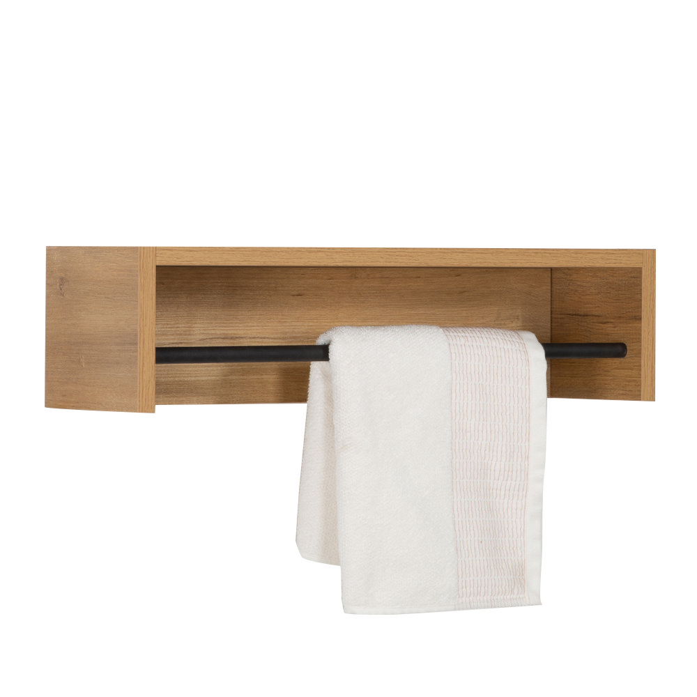 Wall shelf best sale with towel bar