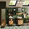 Huxley Oak & Matt Black Bathroom Suite – 600mm Vanity with Basin, Tall Shelf Unit & Mirrored Tallboy