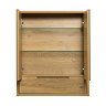 Huxley Oak Effect Wall Mounted 2-Door Mirrored Cabinet with Drawer