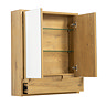 Huxley Oak Effect Wall Mounted 2-Door Mirrored Cabinet with Drawer