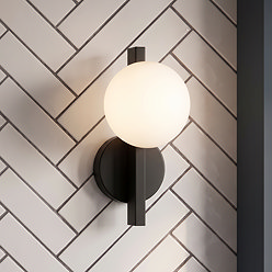 Huxley Wall Mounted Light Matt Black + White
