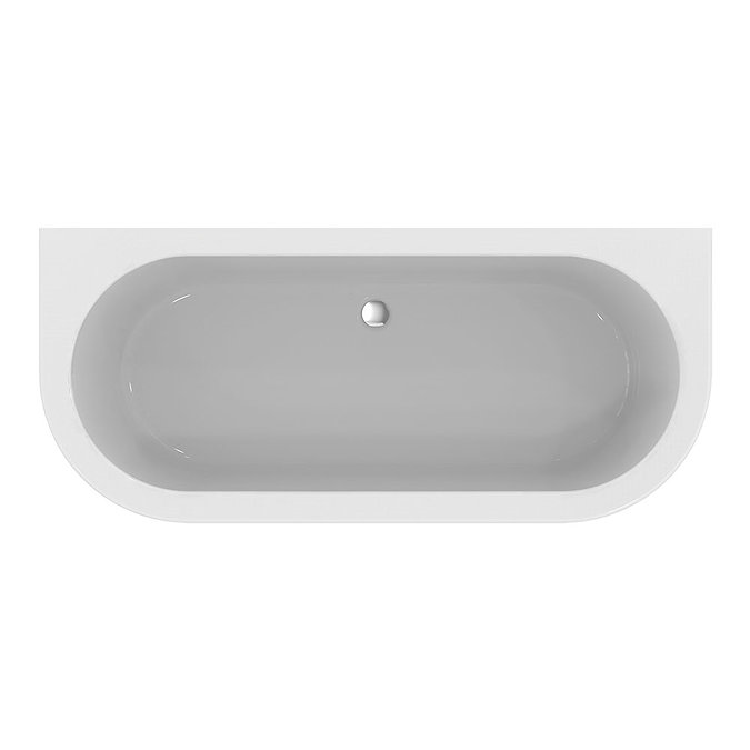 Ideal Standard Adapto 1800 x 800mm D-Shape Freestanding Bath with Clicker Waste - T466001  Profile L