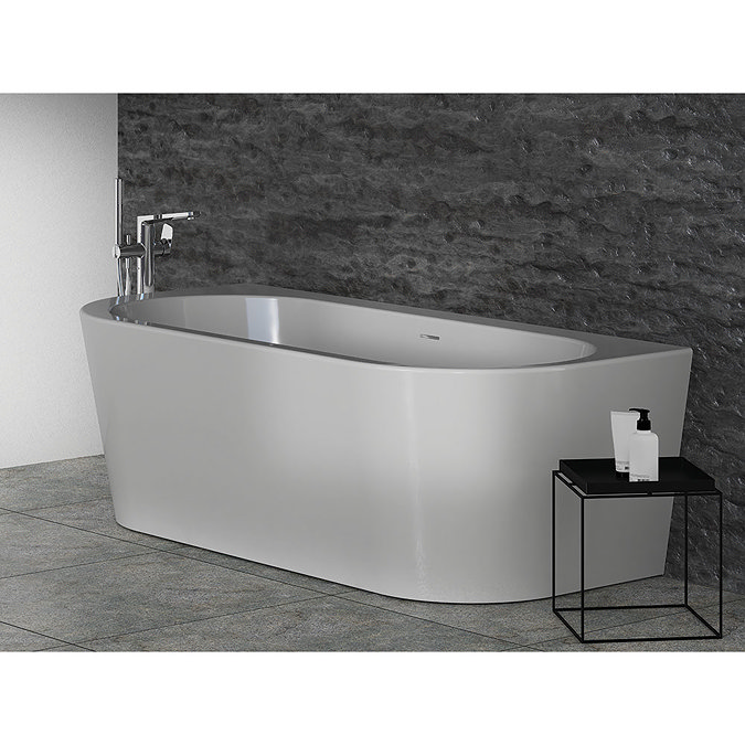 Ideal Standard Adapto 1800 x 800mm D-Shape Freestanding Bath with Clicker Waste - T466001  Feature L
