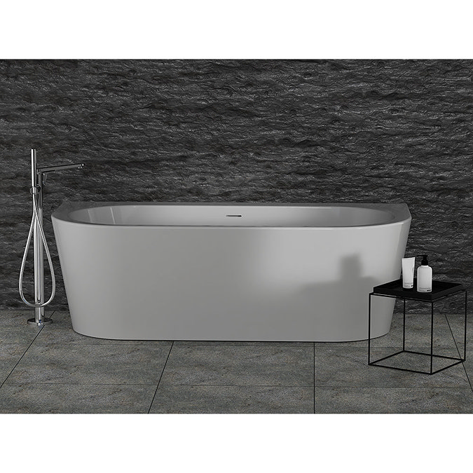 Ideal Standard Adapto 1800 x 800mm D-Shape Freestanding Bath with Clicker Waste - T466001 In Bathro
