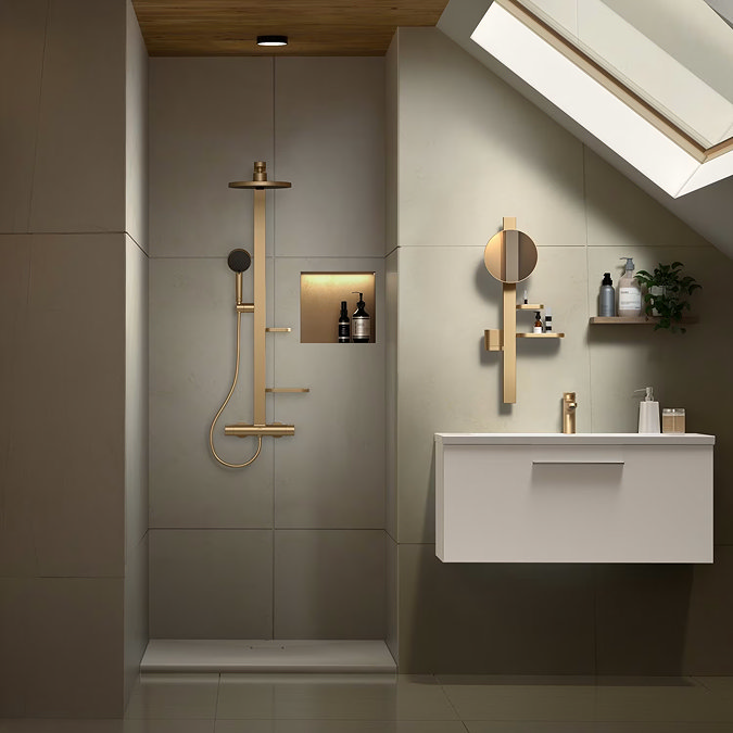 Ideal Standard Alu+ Bronze 200mm Mirror & Beauty Bar