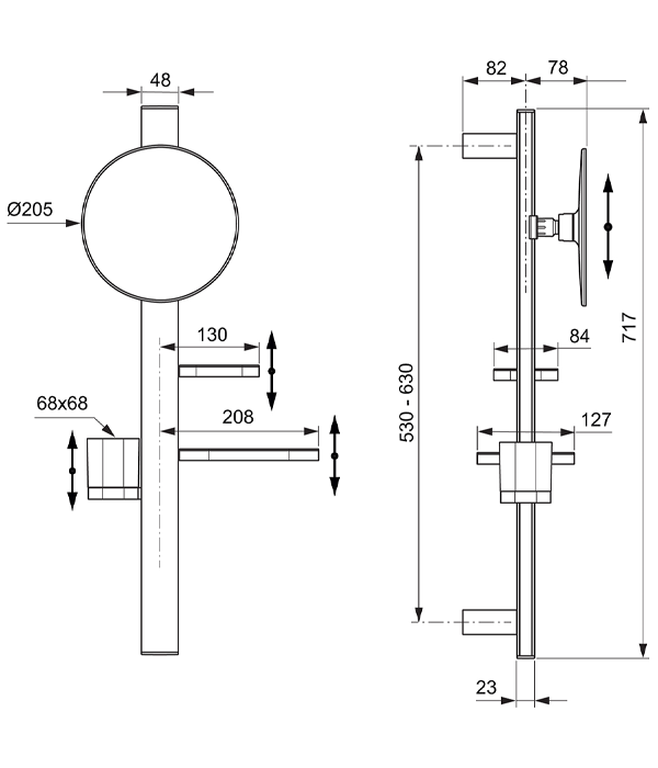 Ideal Standard Alu+ Bronze 200mm Mirror & Beauty Bar
