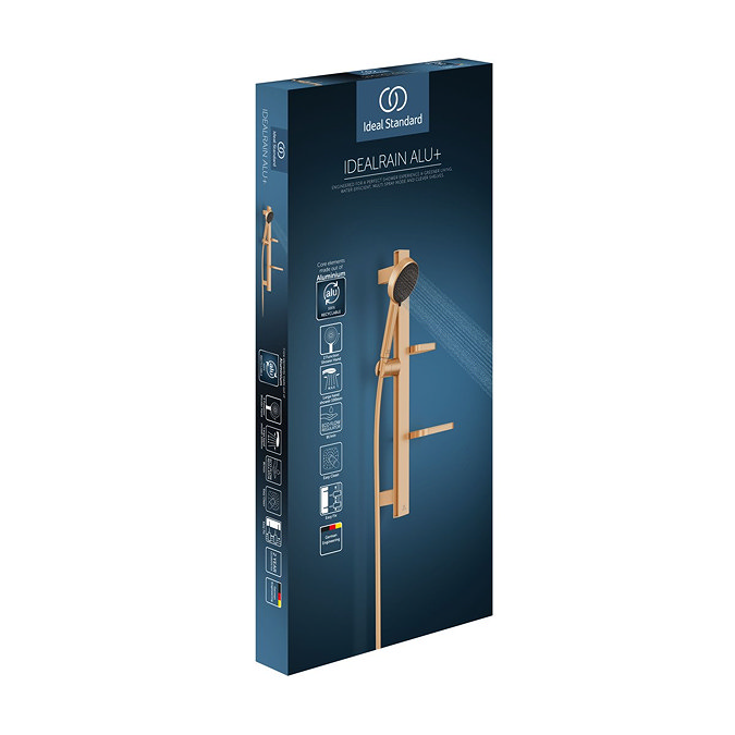 Ideal Standard Alu+ Bronze Slider Rail with 100mm 2 Function Shower Handset