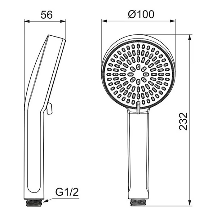 Ideal Standard Alu+ Eco 2 Function Shower Handset - Chrome
