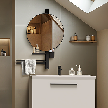 Ideal Standard Alu+ Silk Black 500mm Mirror & Beauty Bar