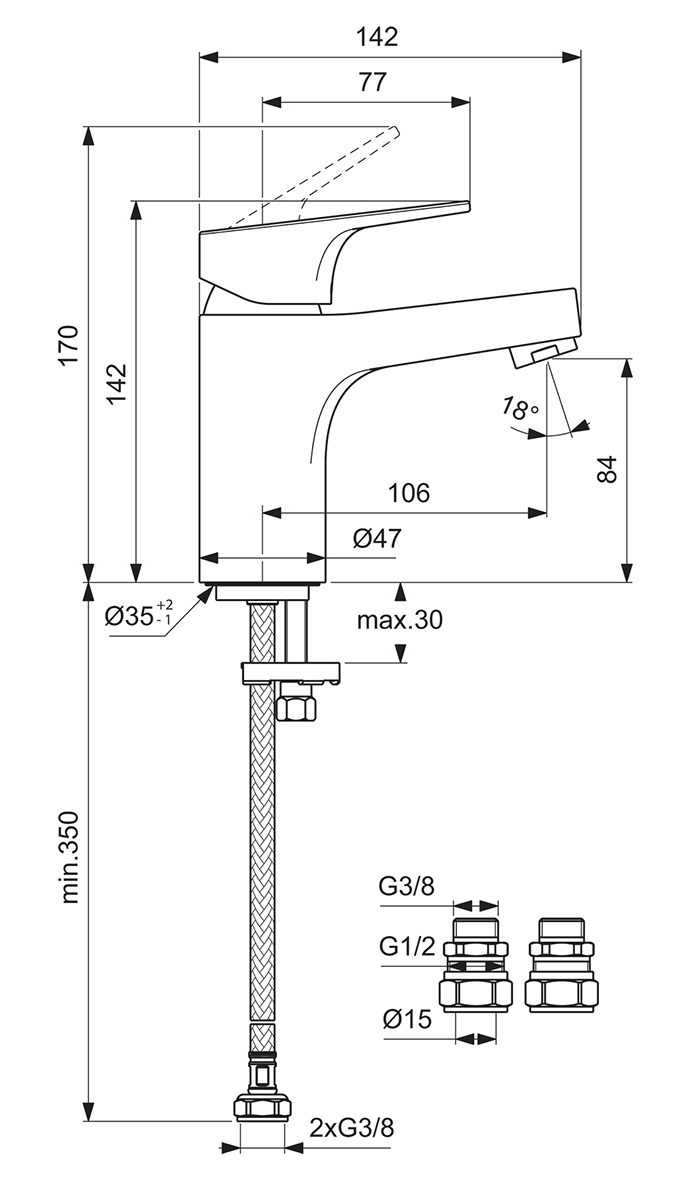 Ideal Standard Cerabase Single Lever Basin Mixer