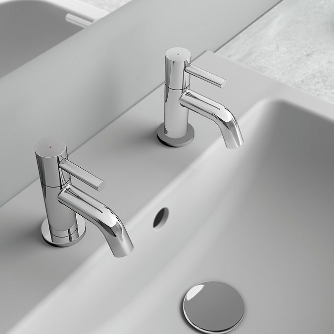 Ideal Standard Ceraline Basin Pillar Taps - BC184AA  In Bathroom Large Image