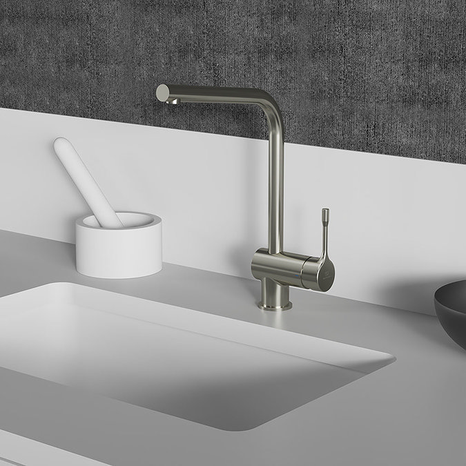 Ideal Standard Ceralook Silver Storm Single Lever L-Shape Spout Kitchen Mixer Standard Large Image