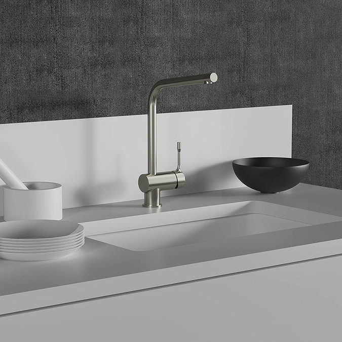 Ideal Standard Ceralook Silver Storm Single Lever L-Shape Spout Kitchen Mixer additional Large Imag