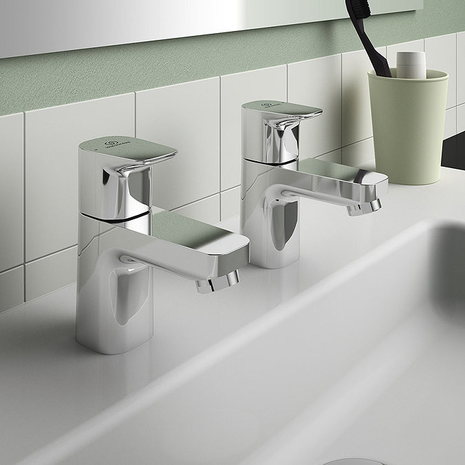 Ideal Standard Ceraplan Basin Pillar Taps - BD247AA  Standard Large Image