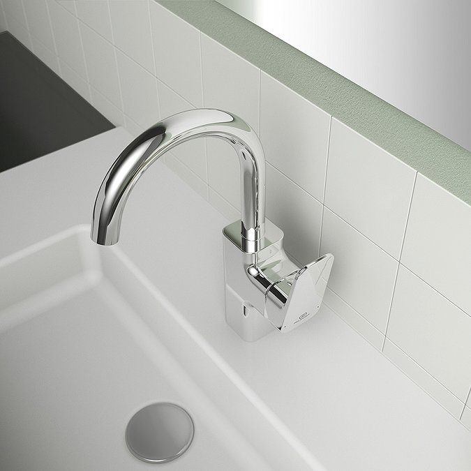 Ideal Standard Ceraplan Single Lever High Spout Basin Mixer - BD245AA In Bathroom Large Image