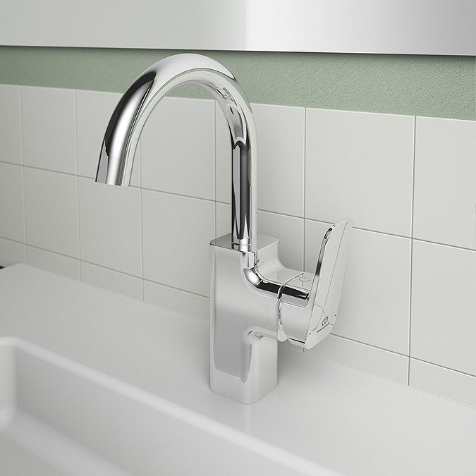 Ideal Standard Ceraplan Single Lever High Spout Basin Mixer - BD245AA Standard Large Image