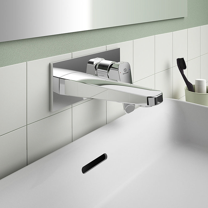 Ideal Standard Ceraplan Single Lever Wall Mounted Basin Mixer - BD244AA  Feature Large Image