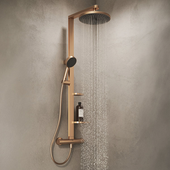 Ideal Standard Ceratherm Alu+ Bronze Exposed Thermostatic Shower System