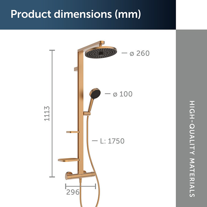 Ideal Standard Ceratherm Alu+ Bronze Exposed Thermostatic Shower System