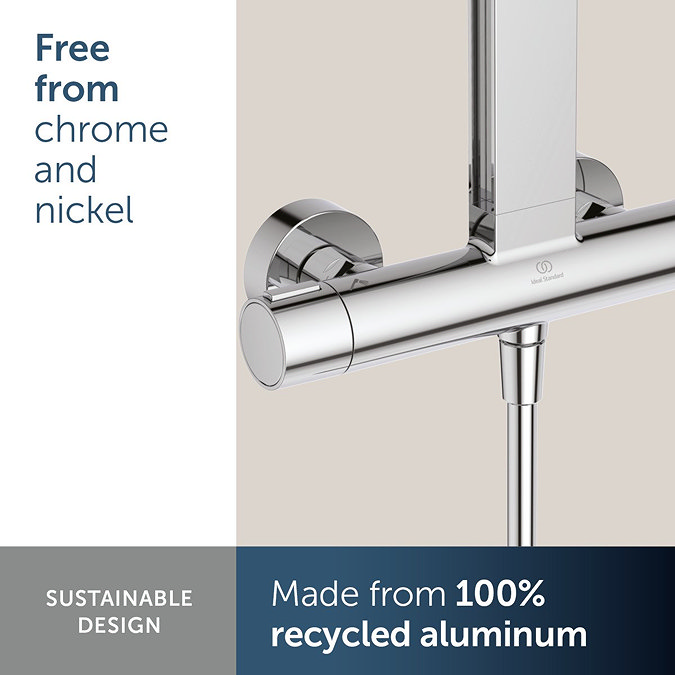 Ideal Standard Ceratherm Alu+ Chrome Exposed Thermostatic Shower System
