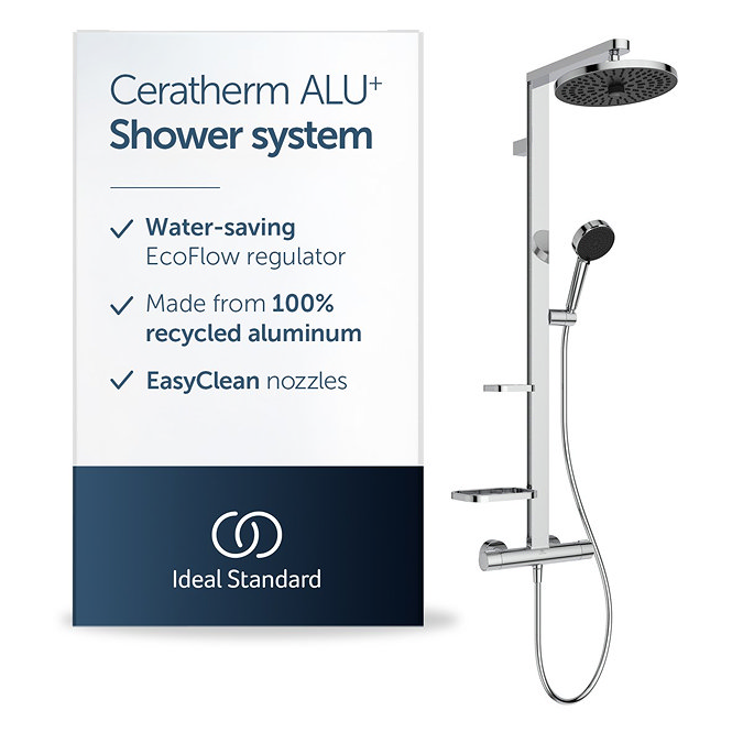 Ideal Standard Ceratherm Alu+ Chrome Exposed Thermostatic Shower System