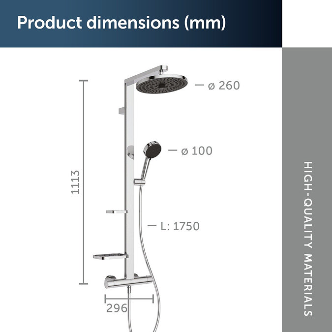 Ideal Standard Ceratherm Alu+ Chrome Exposed Thermostatic Shower System