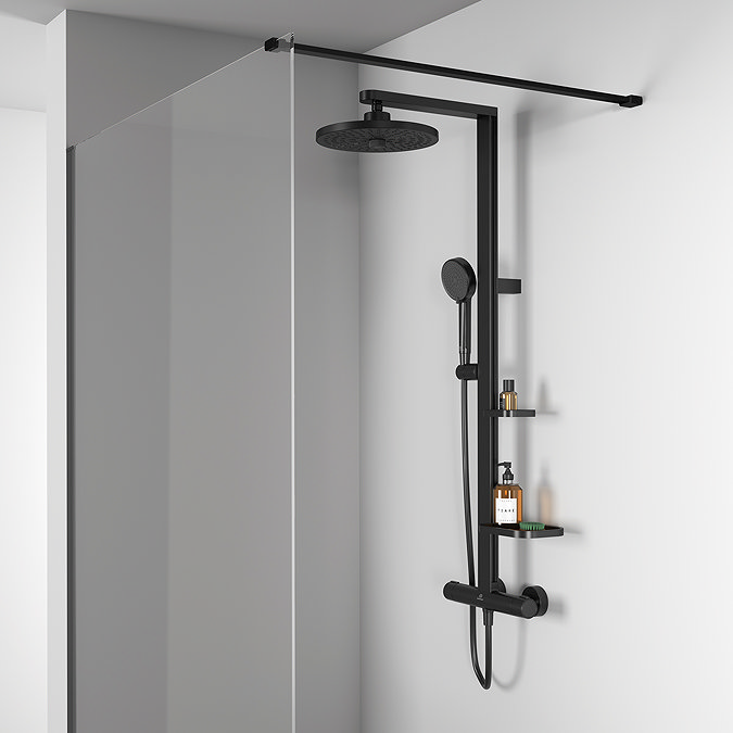 Ideal Standard Ceratherm Alu+ Silk Black Exposed Thermostatic Shower System