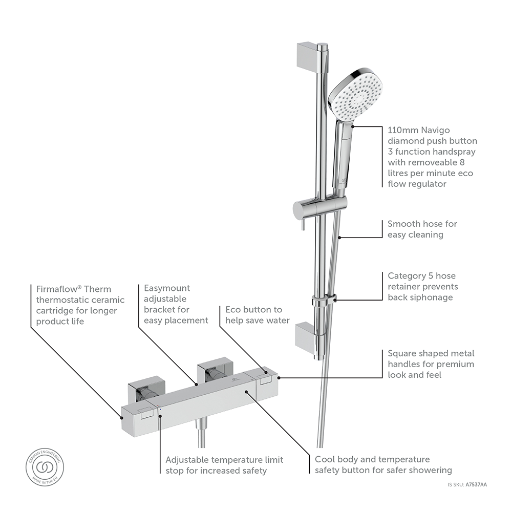 Ideal Standard Ceratherm C100 Exposed Thermostatic Shower Mixer Pack