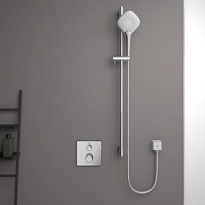Ideal Standard Ceratherm Navigo Chrome Built-In Thermostatic 1 Outlet Square Shower Mixer + Easybox 