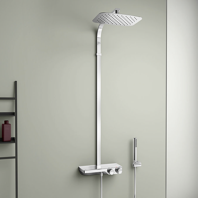 Ideal Standard Ceratherm S200 Exposed Thermostatic Shelf Shower System - A7332AA Large Image