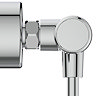 Side view of the Ideal Standard Ceratherm T25 N Exposed Thermostatic Shower Mixer in chrome, showing the wall mount and bars edge in closer detail.