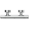 Top view of the Ideal Standard Ceratherm T25 N Exposed Thermostatic Shower Mixer in chrome, showing a birds eye layout of the bar valve and wall mounts.