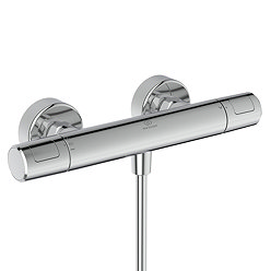 CERATHERM T25 N | Exposed shower mixer 315x100x70 mm in chrome finish, 22 l/min (3 bar) | Thermostatic function, Water & Energy savings, Safety stop, SmartShine