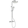 Angled-front view of the Ideal Standard Ceratherm T25 N Exposed Thermostatic Shower System - 12 l/min on a white background.