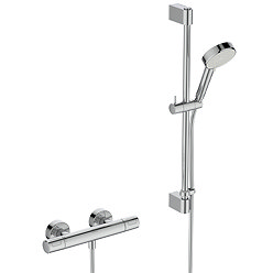 Angled-front image of the Ideal Standard Ceratherm T25 N Exposed Thermostatic Shower Valve Pack pictured on a white background.