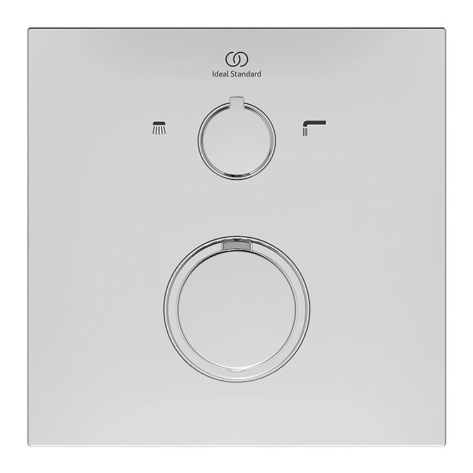 Ideal Standard Ceratherm T100 Chrome Built-In Thermostatic 2 Outlet Square Shower Mixer + Easybox P