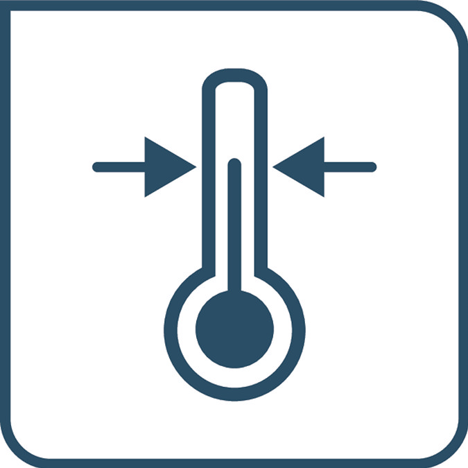 Cool body technology; hot water flow is surrounded by an insulating channel of cold water