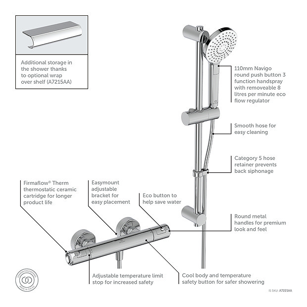 Ideal Standard Ceratherm T50 Exposed Thermostatic Shower Mixer Pack