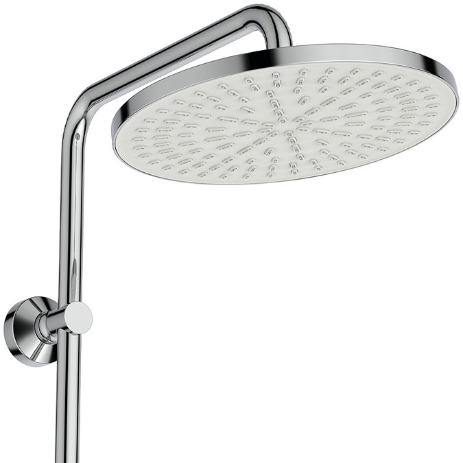 Close-up image of the overhead shower head pictured on a white background.