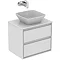 Ideal Standard Concept Air 600mm Wall Hung 2 Drawer Vanity Unit & Worktop - Gloss White/Matt White L