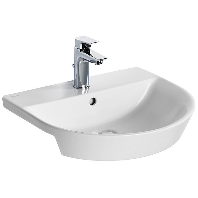 Ideal Standard Concept Air Arc 50cm 1TH Semi-Recessed Basin - E138901 Large Image