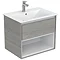 Ideal Standard Concept Air Wood Light Grey 600mm Wall Hung Vanity Unit with Open Shelf Large Image