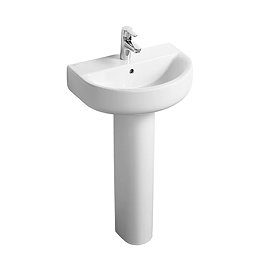 Ideal Standard Concept Arc 450mm 1TH Handrinse Basin + Full Pedestal