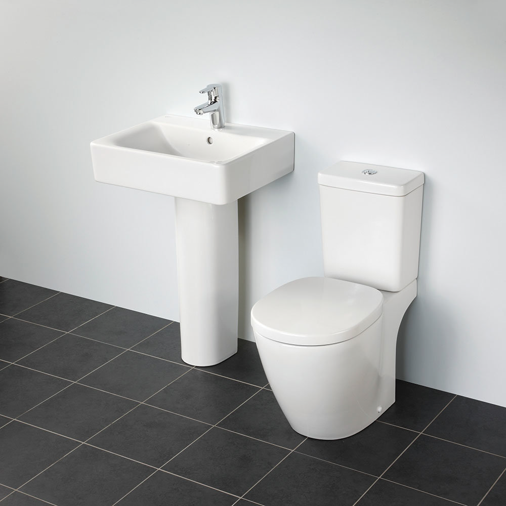 Ideal Standard Connect Cube 1TH Basin + Pedestal  Profile Large Image